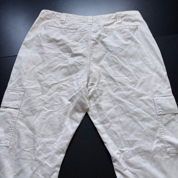 Low Rise Flare Utility Jeans Light Khaki Pockets Grungy Style Womens 16 Aero - Picture 4 of 8